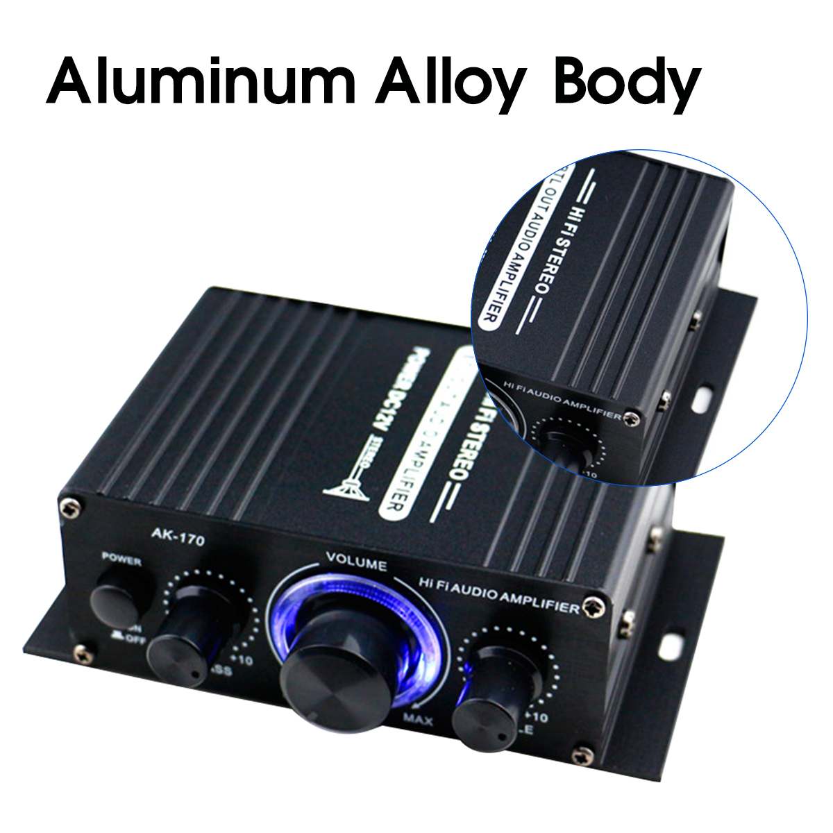 200W + 200W 12V 2CH Car Audio Amplifier HIFI Audio Power Amplifier Digital Stereo Amplifier FM Radio USB W/Remote Control