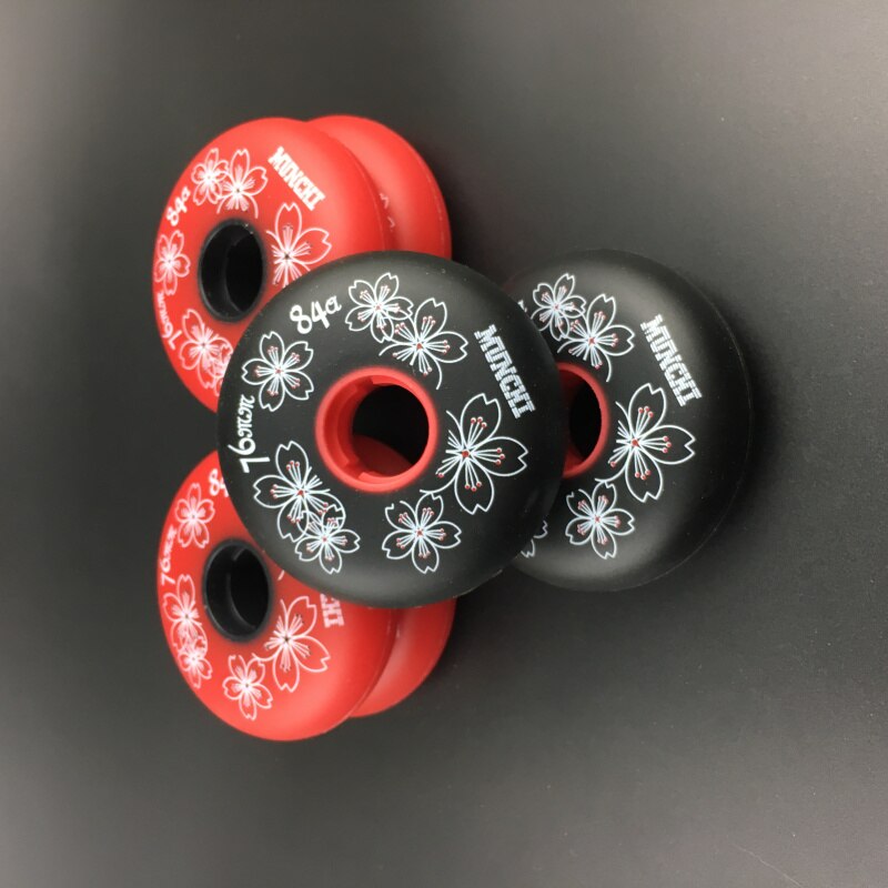Rueda de repuesto para patines de Hockey sobre ruedas 84A de alta elasticidad con de flor de cerezo accesorios deportivos 72-76-80mm 4 unids/lote