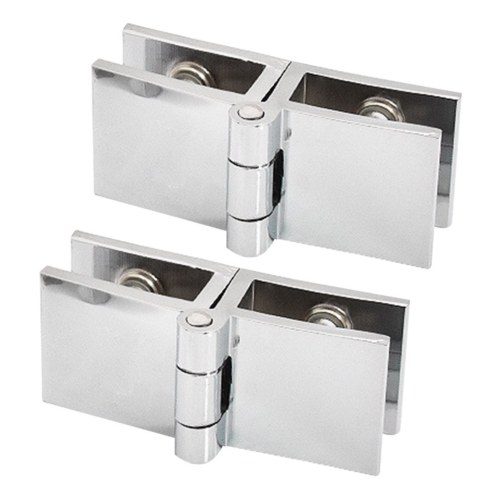 90 180 Degree Bathroom Cupboard Easy Install Home Door Hinge Bilateral Clip Glass Clamp Furniture Practical Durable Cabinet Zinc: 180 Degrees / 1PC