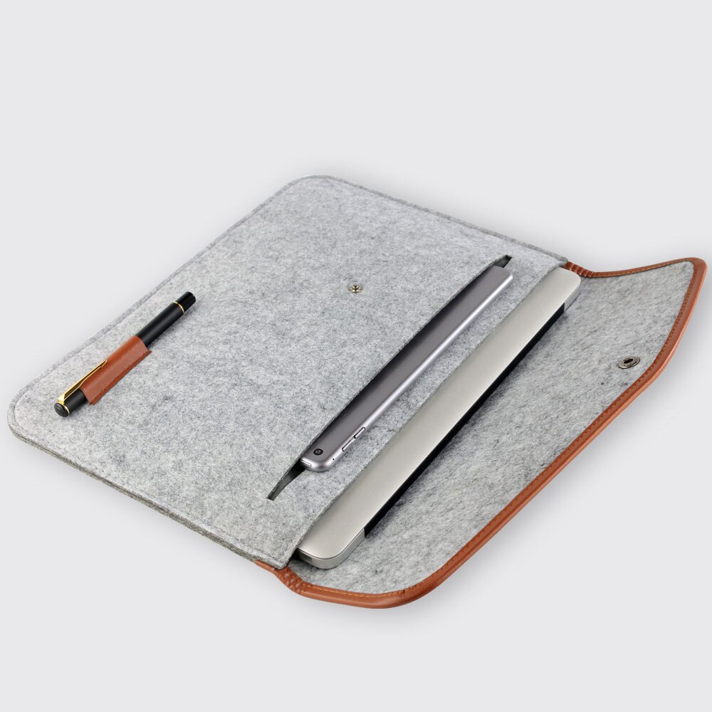 Notebook laptop uldfilt ærmetaske til macbook air 11 " 13 " 15 "beskyttelsesetui computer taske laptop taske liner taske