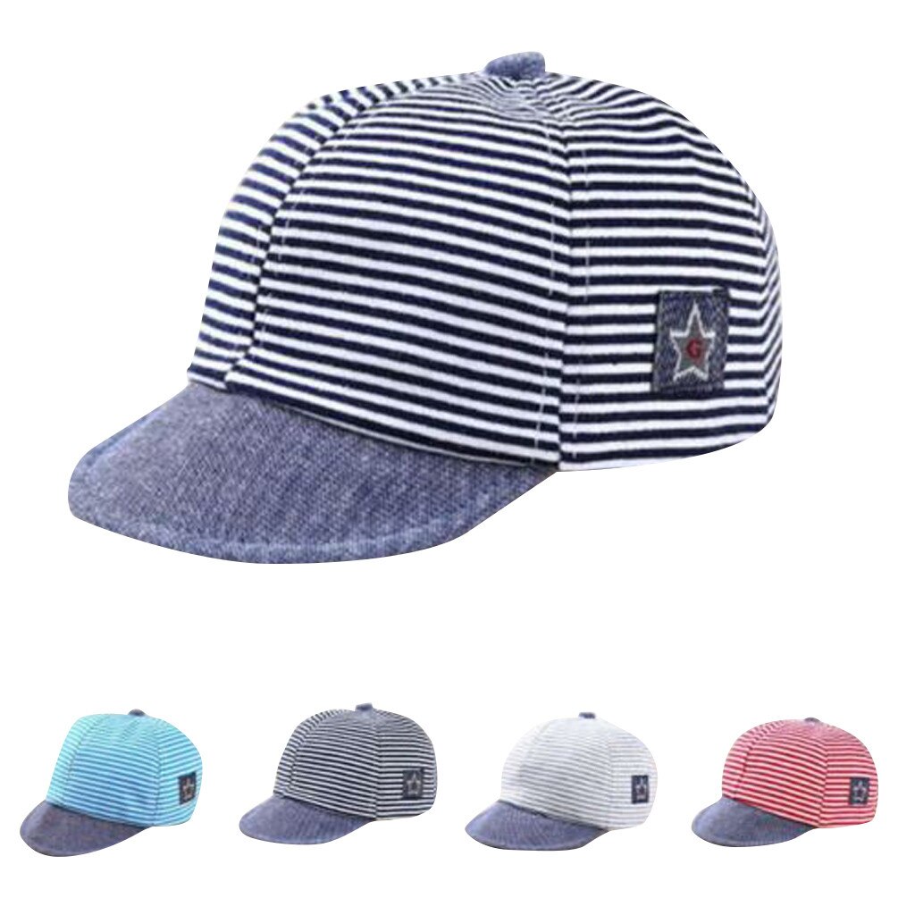 Cappello da bambino in cotone estivo cappello da bambino a righe Casual carino cappellino morbido gronda per bambini ragazze protezione solare cappelli cappellini детские шапки и шапки