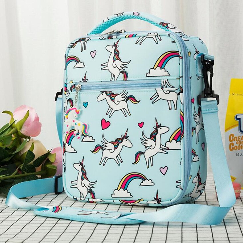 Einhorn schüler mittagessen tasche Isolierte Mittagessen Taschen Oxford Reise Notwendig Picknick Beutel Unisex Thermische Abendessen Box Lebensmittel Fall