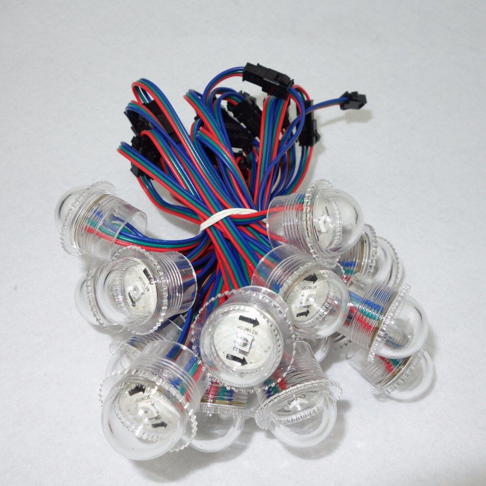 26mm diameter WS2812B LED pixel module;1pcs WS2812BLED,DC5V input;clear cover