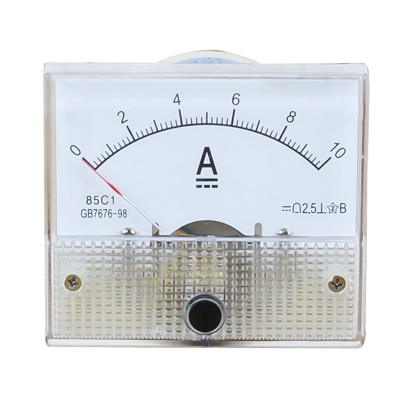 DC Plastic Analog Pointer Ammeter Ampere Meter Panel 1A 2A 3A 5A 10A 20A 50A 100A High Accuracy Mechanical Current Meters