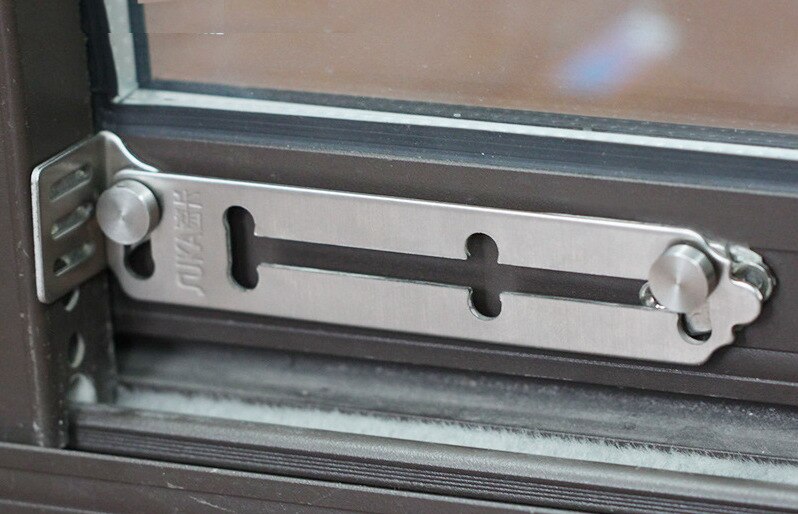 1x Schuifraam Lock Bolt Klink Rvs Kids Safty Lock Drie Modi
