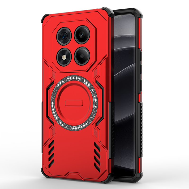 Magnetisk pansercover til redmi note 14 pro plus 14 4g 5g globalt cover stærk magnet magnetsikker anti-fald varmeafledningsskal: Sort / Redmi note 14 pro + 5g ( global)
