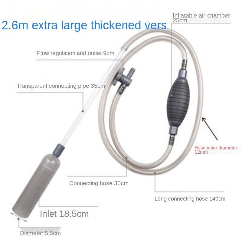 Syphon Fish Tank Water Wisselaar Wisselaar Sifon Lange Zuigleiding Wc Water Wind Gratis Mini Nano Aquarium Plant