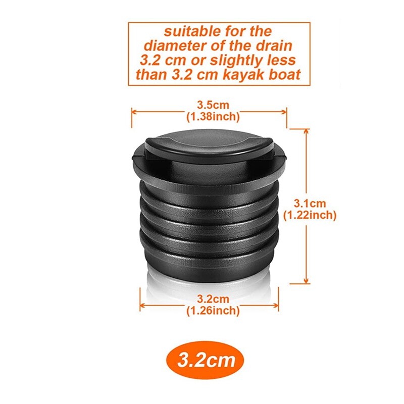 8 Pieces 32cm Boat Scupper Plugs Bung Plugs Kayak Drain Plug Kayak Scupper Stoppers for Kayak Canoe Boat Drain Holes