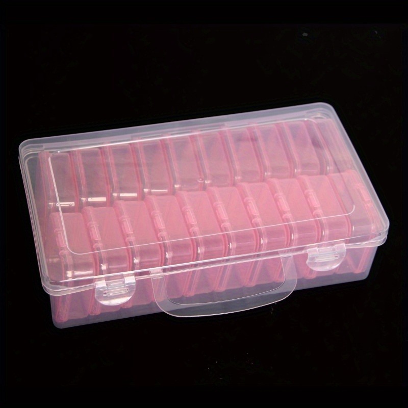 1 sarja  of 20- lokeroa värikäs läpinäkyvä muovinen säilytyslaatikko, monikäyttöinen rautakauppatyökalujen säilytyslaatikko: Vaaleanpunainen