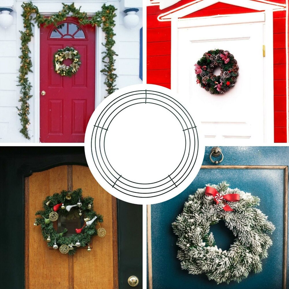 8/10/12/14inch Wire Wreath Frame Wire Wreath Making Rings Green For Year Valentines
