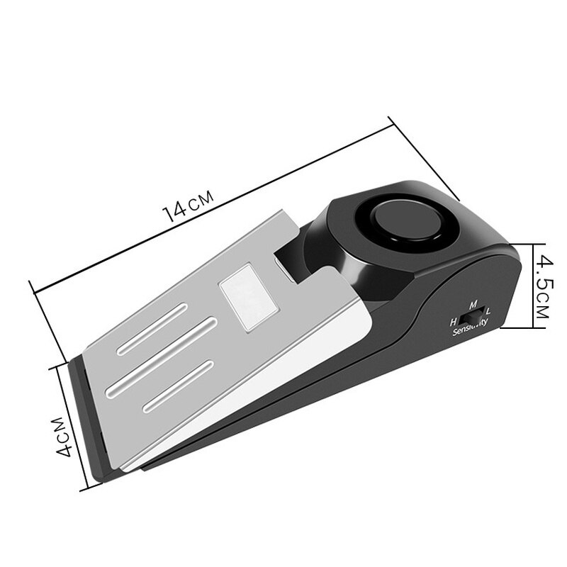 120dB Mini Wireless Vibration Alarm Door Stop Alarm for home Wedge Shaped Stopper Alert Security System Block Blocking System