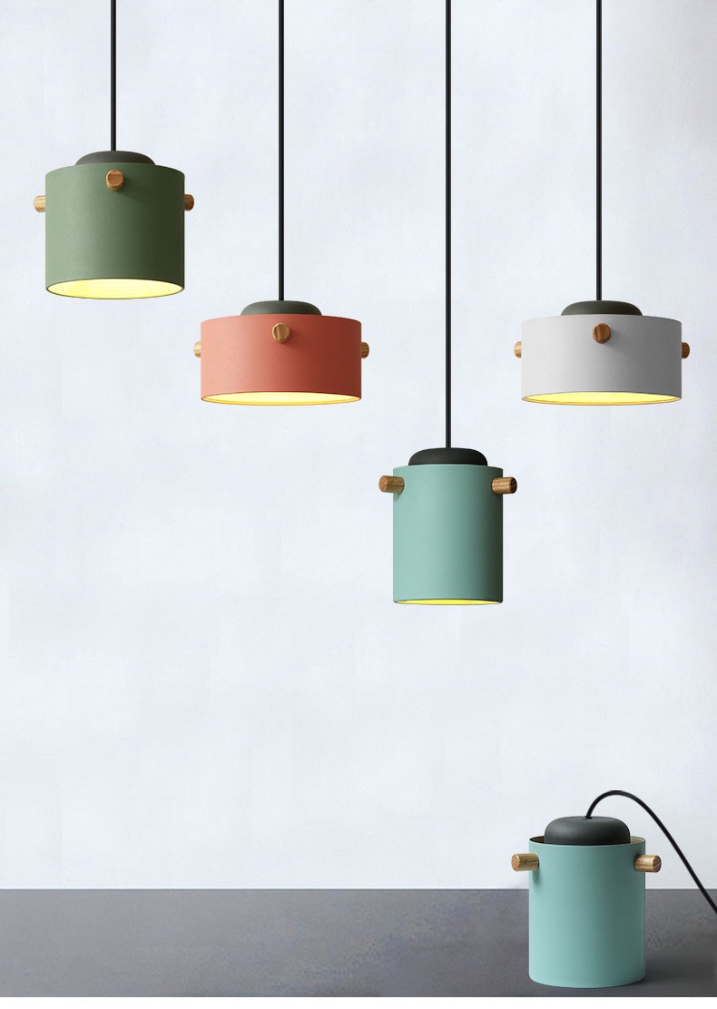 Nordisk trä pendelbelysning armatur hängande lampa armatur upphängningslampor kök matsal säng modernt trä