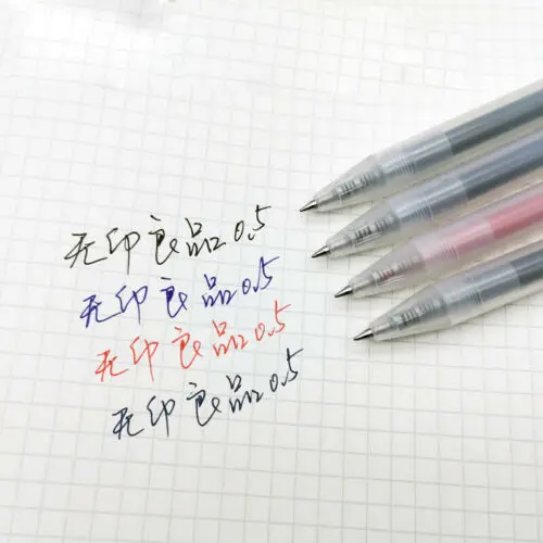 Set van 10/5 muji gelpennen met 0.38/0.5mm inktkleuren, balpennen in japanse stijl, zwart/blauw/rood, voor school, kantoor, examens en handtekeningen.