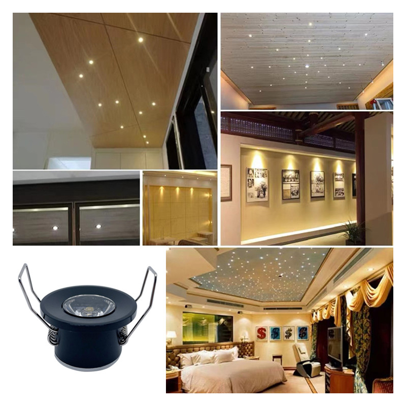 Mini-downlight led 12v 1w inbäddade små spotlights i taket köksskåp inbyggda led-lampor silver, vit, svart skal