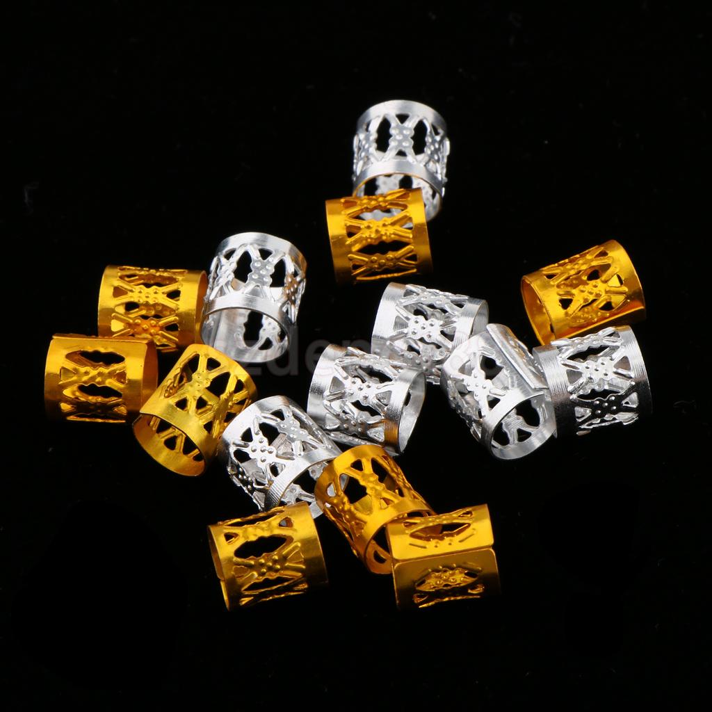 84 Pcs Hip Hop Haar Vlecht Ringen Haar Loops Clips Bulk Diy Haaraccessoires Golden Star Leaf Shell Loop Dreadlock en Sneeuwvlok