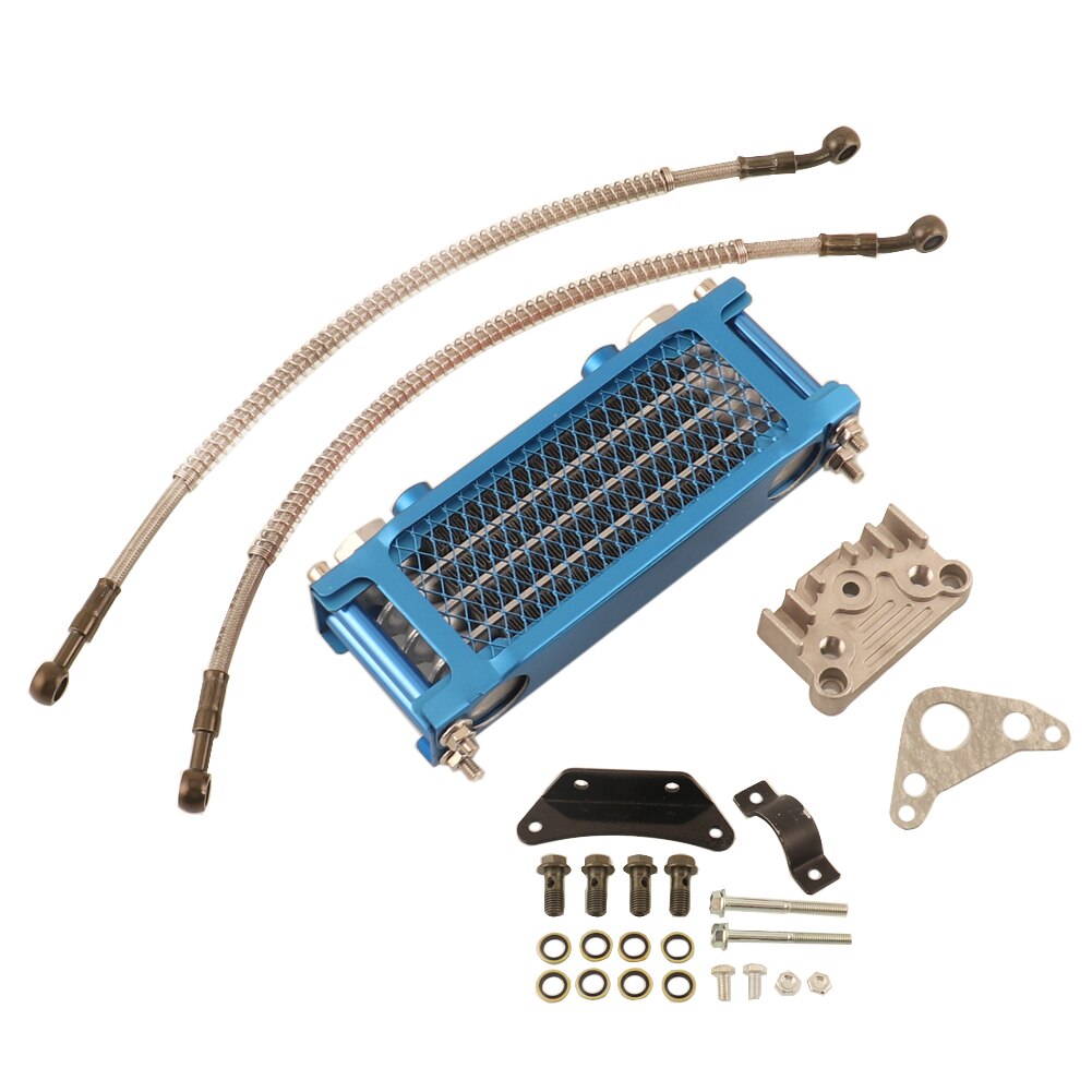 Motorcycle Oil Cooling Cooler Radiator Oil Cooler Set For 125 140cc Dirt Bike Monkey Bike DAX Pocket Bike ATV Motor: blue A