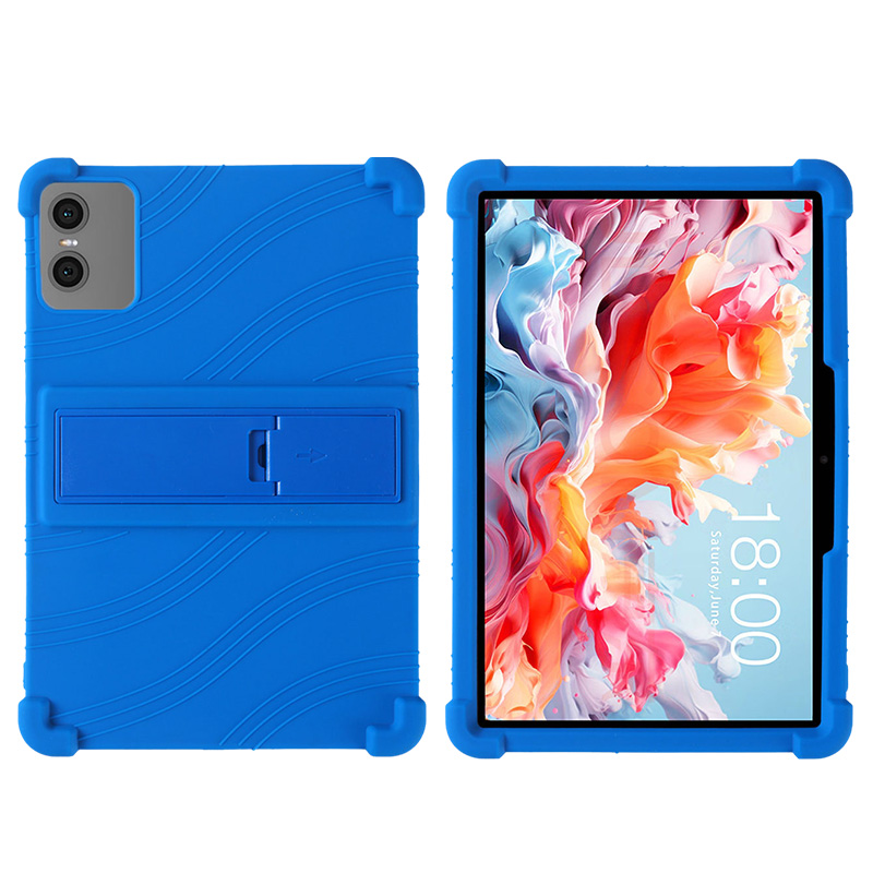 For Teclast P30T P30 Tablet 10.1 Inch Kickstand Coat Shockproof Tablet Case Android 14 Soft Silicon Stand Protective Shell Cover: Blue