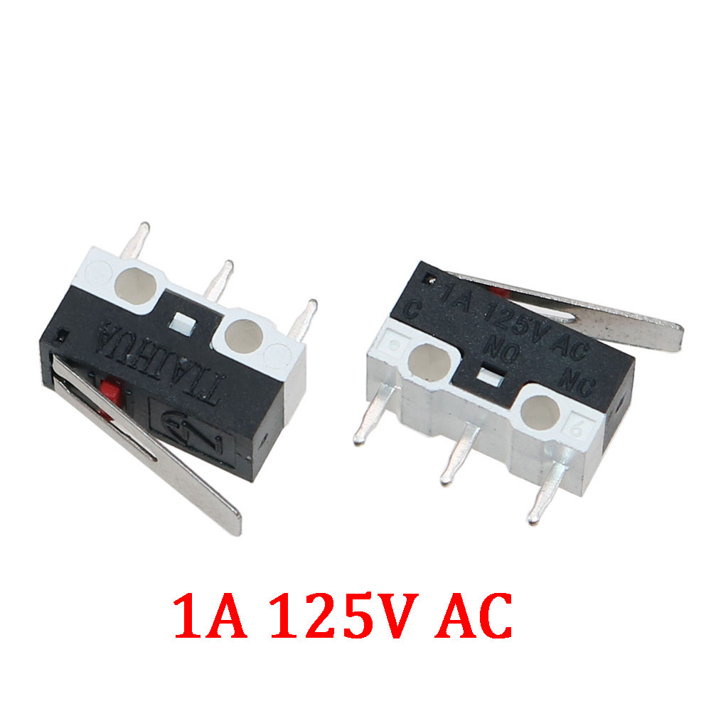 3 Pins 1A/5A 125V/250V Mini Micro Limit Switch Terminals SPDT Roller Arc lever Snap Action Push Micro Mouse switches C NO NC: 4XL / Blue