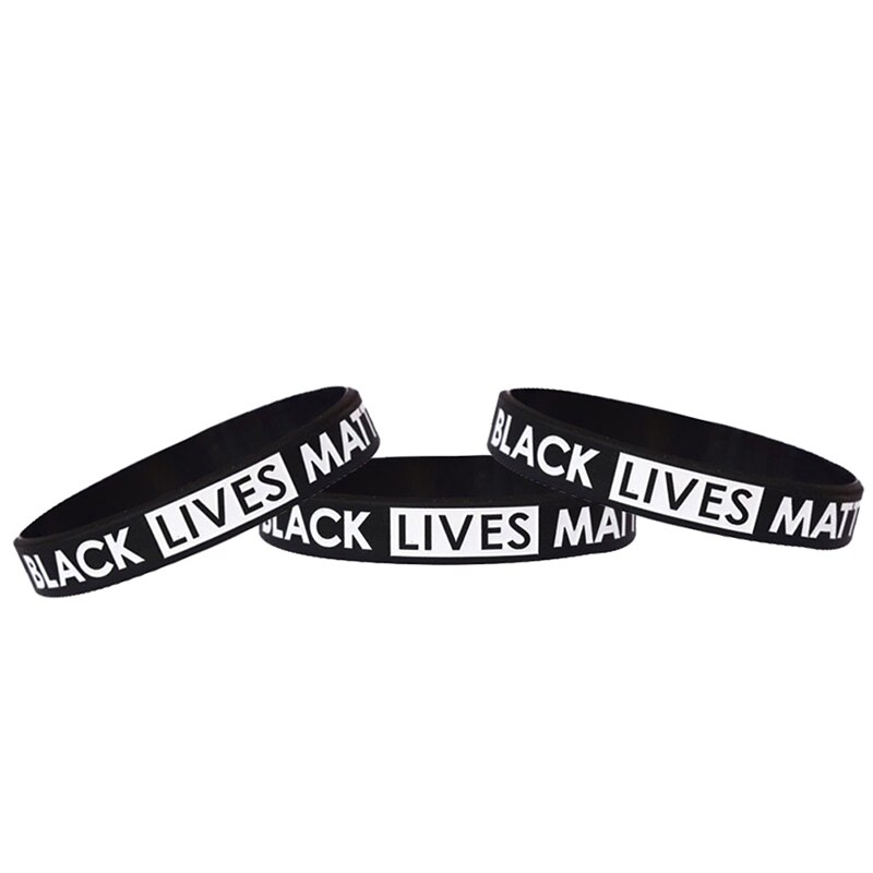 Nero Vita Importa Braccialetti in silicone Nero del Braccialetto di I non Può Respirare Gomma Protesta Bracciali