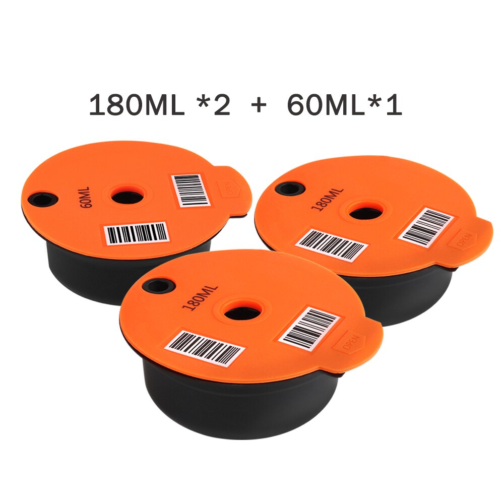 Produce Refillable Coffee Capsules Eco-Friendly Compatible With Bosch-1 Machine Tassimo-0 Coffee Pod Crema Maker: 1PC 60ML 2PCS 180ML