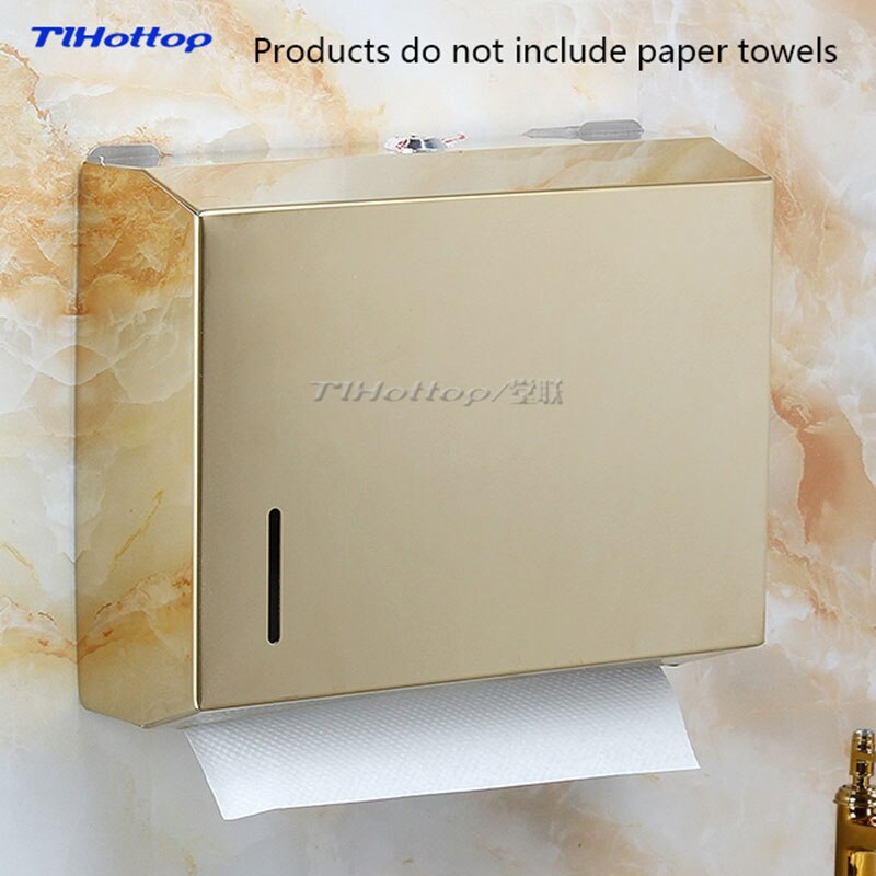 262*205*83mm Stainless Steel Manual Holder Dispenser Paper Towel Rack Butterfly Crown Gold Blue YH8013: Golden light 1pc