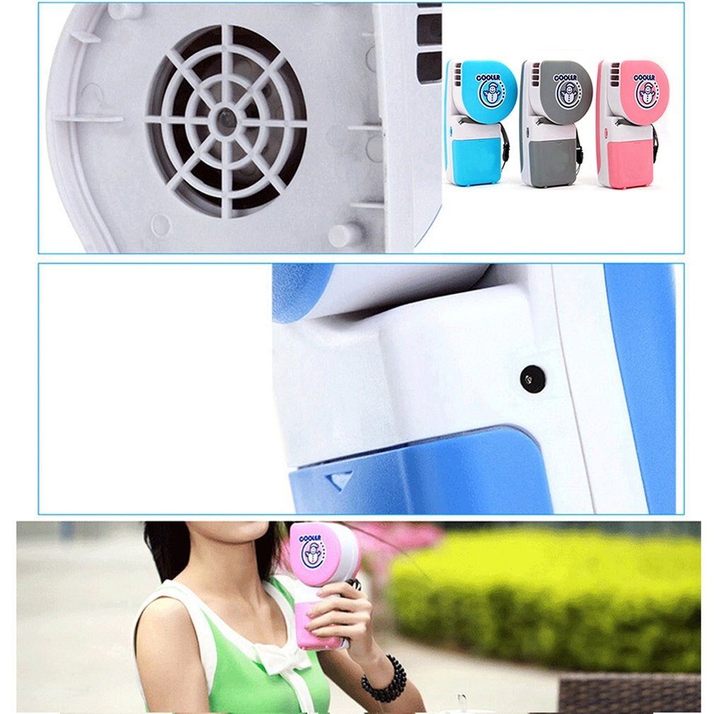 USB Small Size Travel Handheld Electric Fan Air Conditioner Cooler Cooling Fan for Summer Desk Table