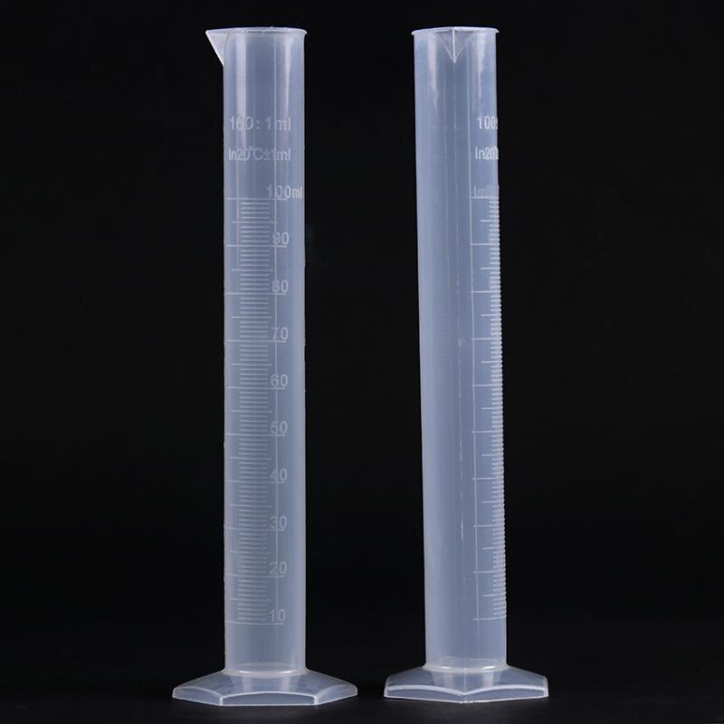 Transparent Measuring Plastic Graduated Cylinder Plastic Trial Test Liquid Tube Lab Tool 10/ 25/ 50/ 100 /250 /500 /1000ml