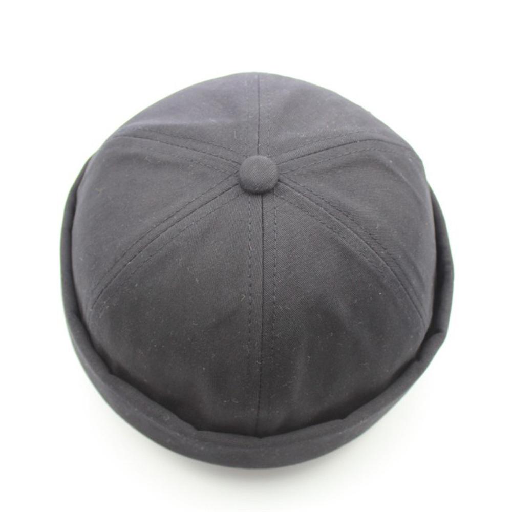 summer simple retro cuffed beach hats for men and women couples innocent sailor caps street wild beach hat 40J5: Black