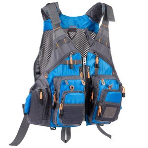 Bassdash Ademend Vissen Vest Outdoor Sport Fly Zwemmen Veiligheid Verstelbare Utility Vest Visgerei Voor Mannen En Vrouwen: Blue