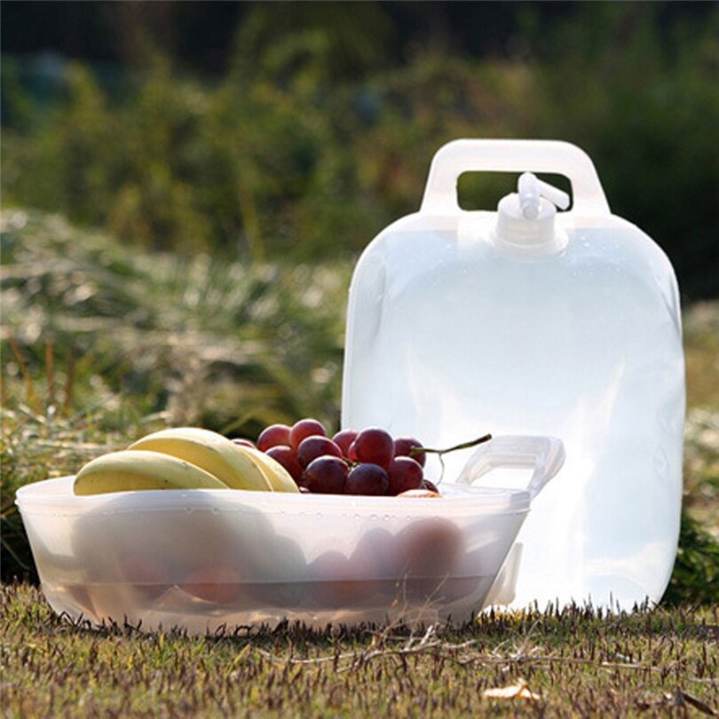 10L Vouwen Drinken Auto Transparante Waterzak Emmer Outdoor Water Tank Inklapbare Vat Dual-Purpose Fruit Emmer Universele