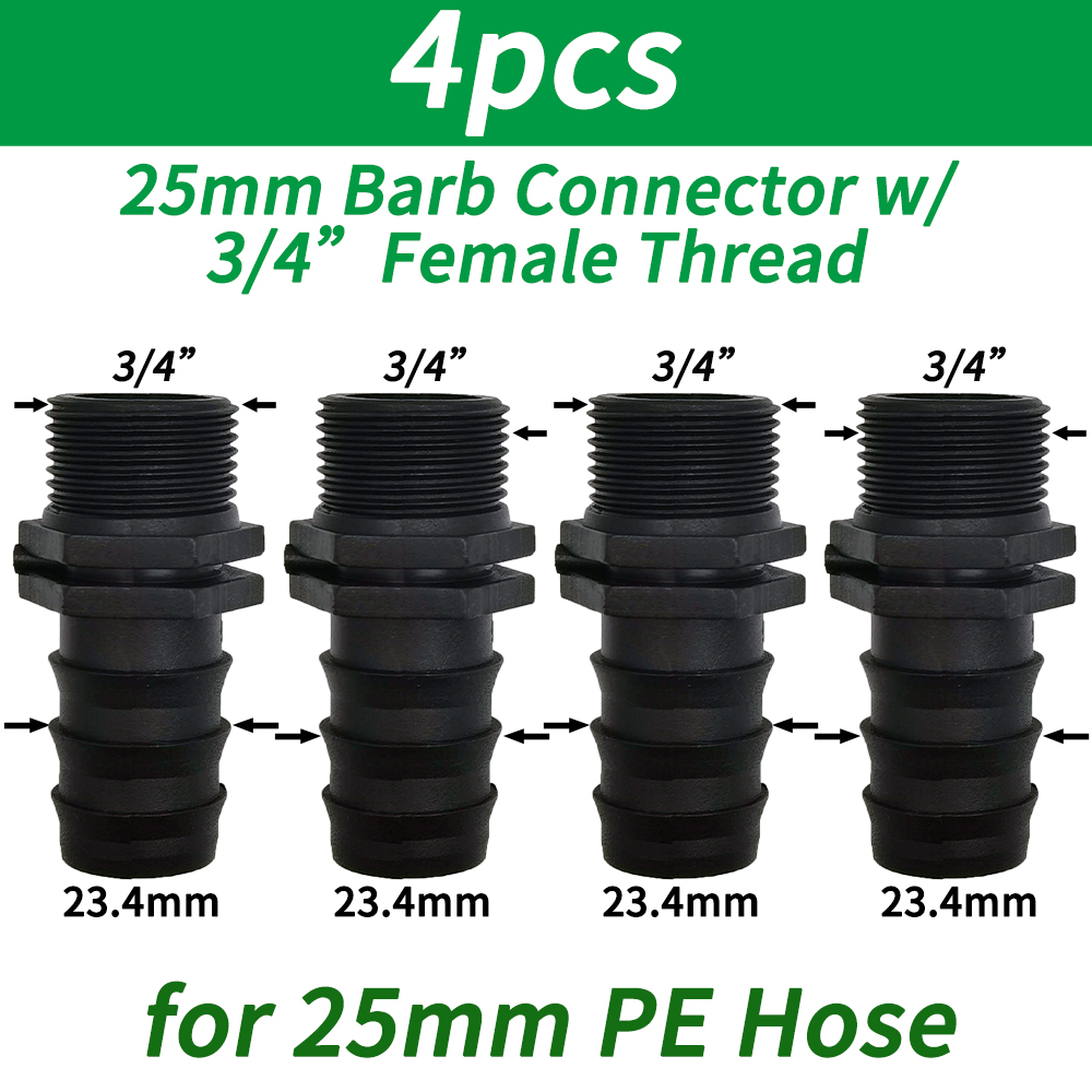 1/2 "1/4" Außengewinde anschluss an Widerhaken 16mm 20mm 25mm Pe Schlauch adapter T-Stück Winkel bogen Garten bewässerung Tropf bewässerungs system