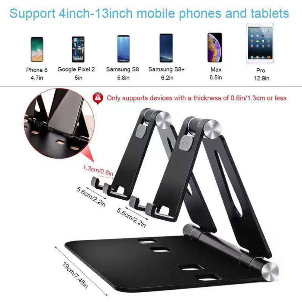 Dual Gerät Aluminium Faltbare Desktop-Halter für Handy Tablet 270 ° Rotation Einstellbar Stehen für Smartphone iPhone iPad