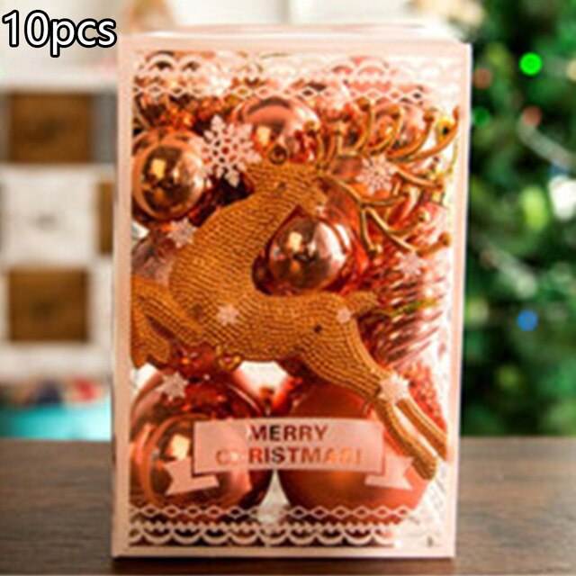 30 st/låda julgranskulor pvc 3-6cm flerfärgade dekorationsbollar hänga väggbord heminredning juldisplay landskapsdekorationer: Rosa guld