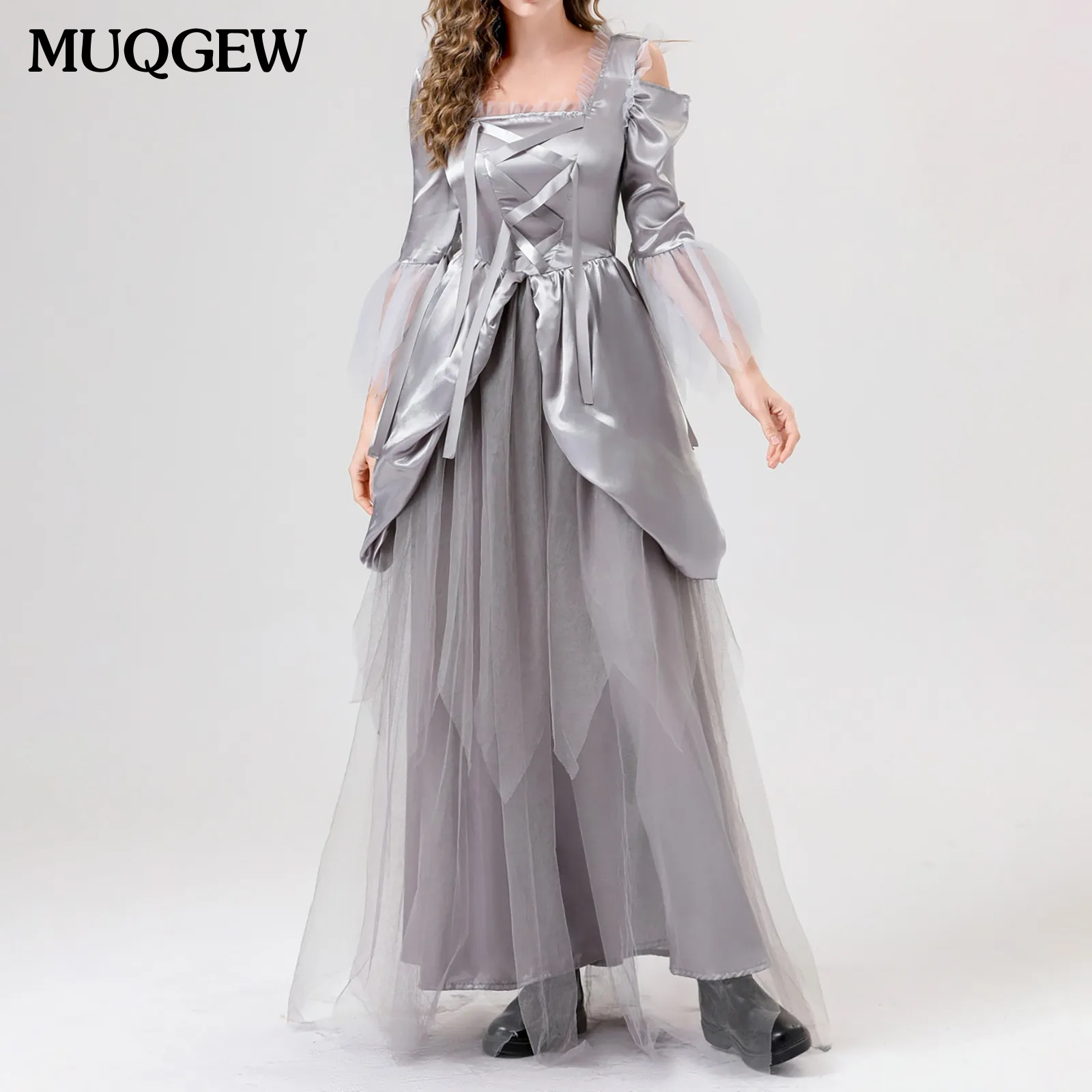 Horror Ghost Bride Cosplay Costume Halloween Vampire Zombie Masquerade Costumes Carnival Party Stage Performance Dress Up 12