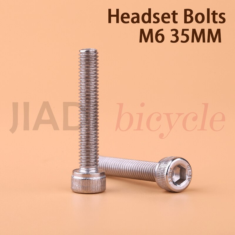 MUQZI Headset Screw Stainless Steel M6*35MM Bolt Mountain Bike Fixed Gear Foldable Bicycle Headset Cover Bolt Bike Accessories