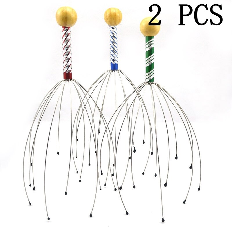 Head Claw Massager Anti Stress Relax Claw Comb Otopus Scalp Neck Equipment Tense Pain Relief Body Tool Health Care Massage Tools: 2PCS