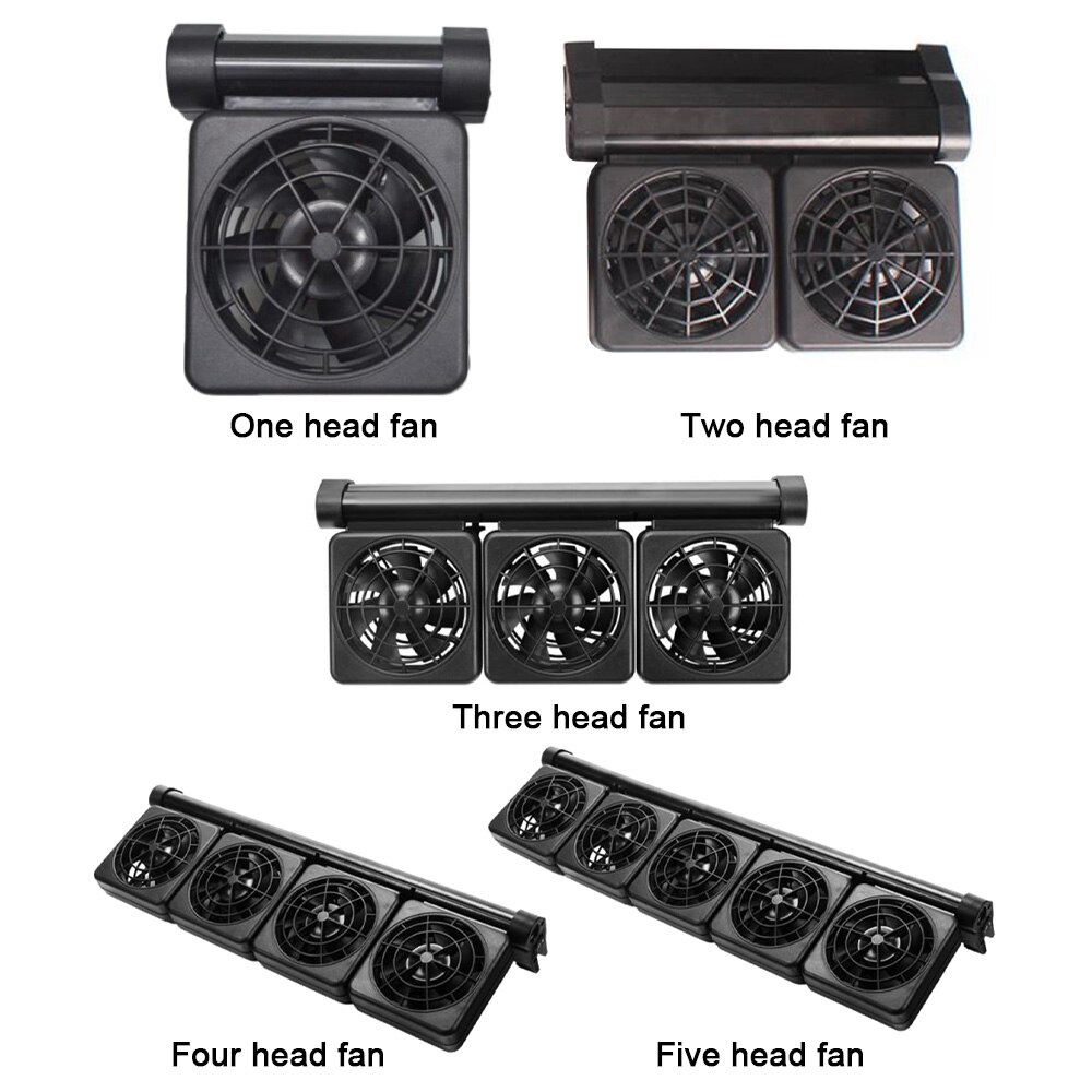 Verstelbare dompelbare aquariumkoeling en koelventilator aquariumkoeling geluidsarme radiator met beschermnet 1/2/3/4/5 koppen