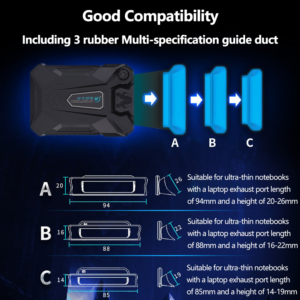 Laptop Cooler Vacuum Portable External Notebook USB Notebook Cooler Extracting Cooling Fan for 15 15.6 17 Inch Laptop Cooling