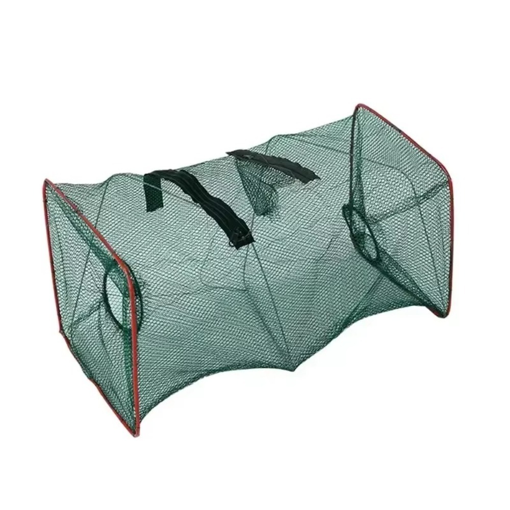 Draagbare Rechthoekige Visval Netto Nylon Mesh Visgerei Werpnet Viskooi Opvouwbare Dip Netto Kooi voor Krab Garnalen Rivierkreeft: Default Title
