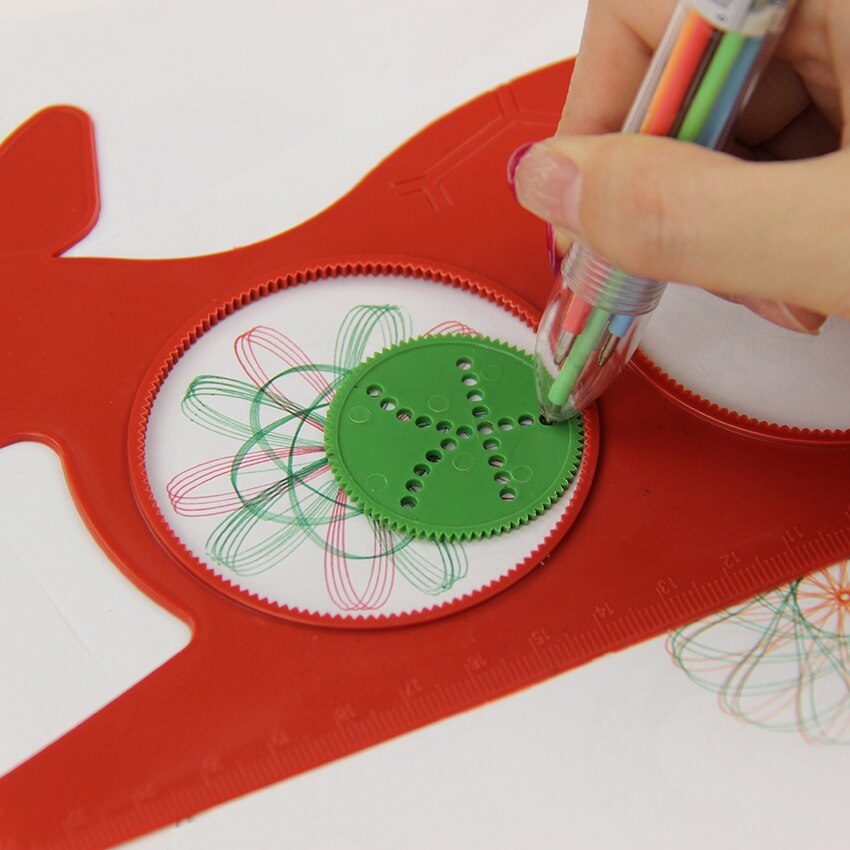 1 sett spirograf magisk skilpadde kanin skisseblokk tegnebrett magisk penn pedagogisk tegnelinjal for barn