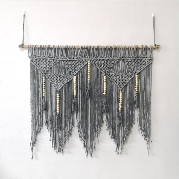 Macrame vävt vägg hängande bohemiskt rum gobeläng konst vacker lägenhet sovsal bröllop dekoration