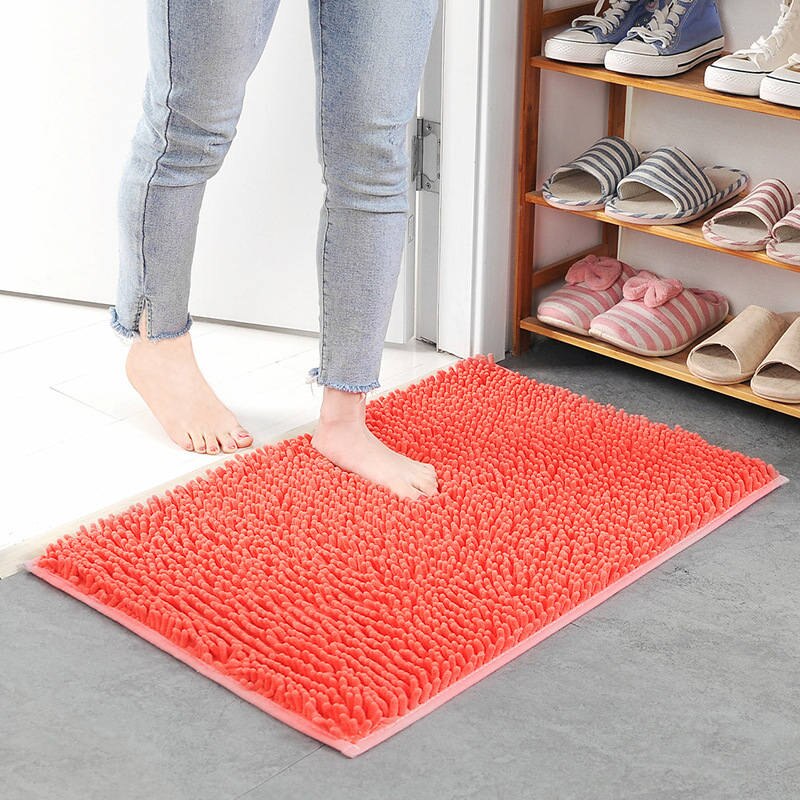 Tapis de bain grande taille bon marché, tapis épais à mémoire de forme, tapis de bain, salle de bain, salon, porte de salle de bain, tapis de pied absorbant B: Orangered