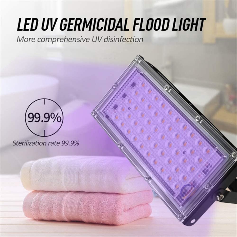 50W Disinfection UV Lamp Home Living Room LED Ultraviolet Germicidal Disinfect Virus Lights Mite Purifying Sterilizer Security