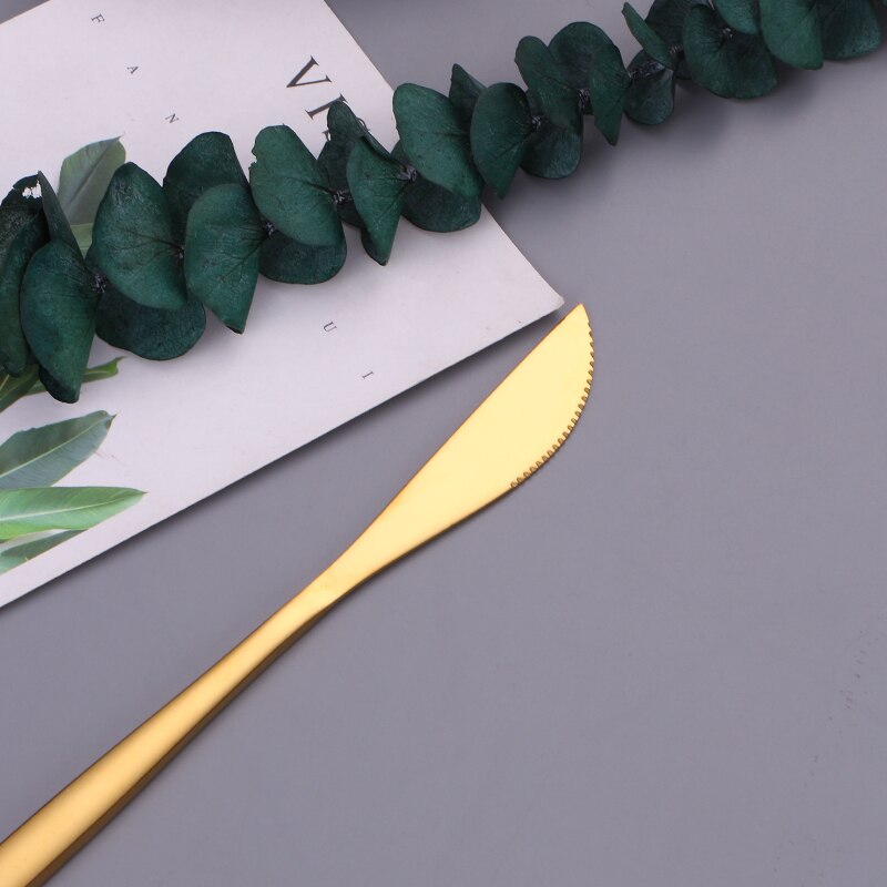 Gold Cutlery Tableware 24 Piece Knife Fork Spoon Set Polishing Flatware Forks Spoon Set Stainless Steel Cutlery Dinnerware Sets