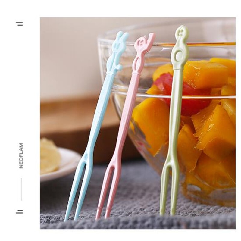 50 Stuks Van Wegwerp Fruit Vorken Eten Fruit Kleine Vorken Plastic Fruit Sticks Transparante Individueel Verpakt Cake Dessert Fo