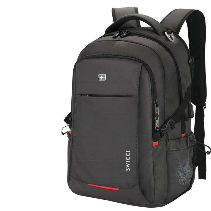 Travel 16 17.3 inch Laptop swiss Backpack USB Charging Anti-Theft Business Luggage Daypack for Men Women College School Bag: 14 inches / black