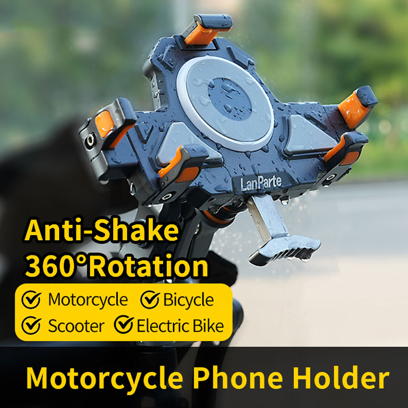 Universele motorfiets telefoonhouder legering anti-shake 360 ° Verstelbare Motos Bike Navigatiebeugel Metalen motorfietsenaccessoires
