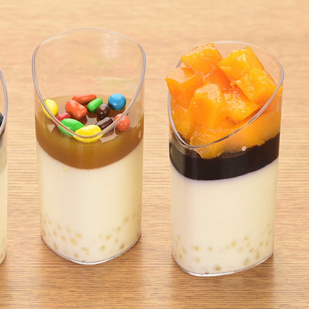 10 st 80ml mini efterrätt koppar klar lutande aptitretare kopp gelé pudding mousse kopp