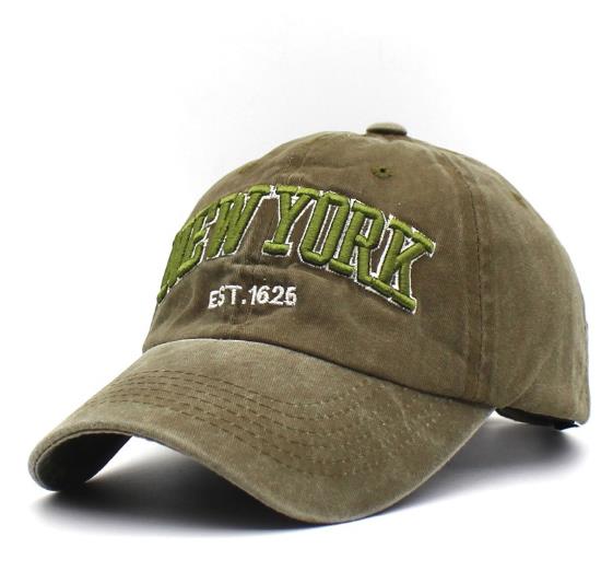 Nyeste newyork, unisex baseball cap, retro baseball hat, broderet med bogstaver, ny: Militærgrøn
