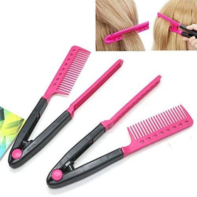 Flacher Kamm, Glättkamm, Salon-Haarbürste, Kämme, Friseur-Styling, Glätteisen, V-förmig, gerade, flauschig und glatt